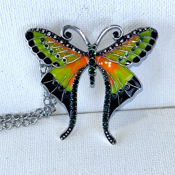 Handmade Enameled Butterfly Pin Pendant Hypoallergenic Stainless Steel Casual - Picture 2 of 5